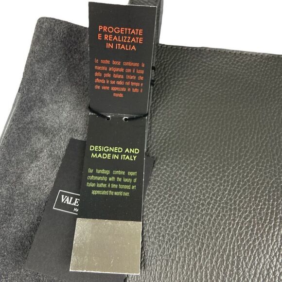 NWT Valentina Fiore Italian Gray Suede Leather Tote Bag Workcore Chic Minimalist - Picture 10 of 13